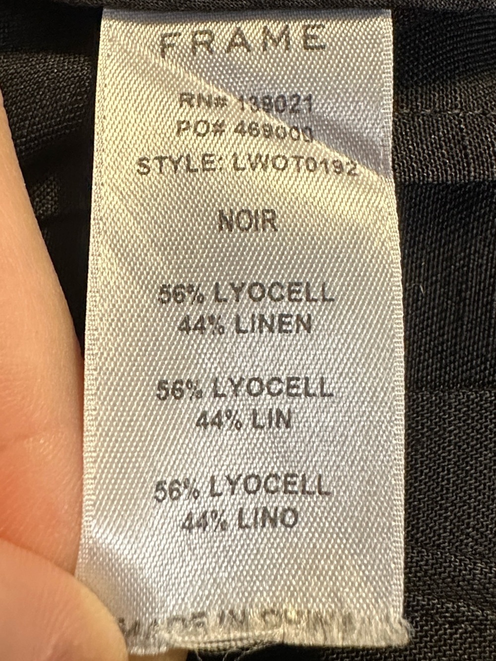 FRAME Black Linen Blend Blazer Size 12 Lightweight Tailored Minimalist Jacket - Picture 10 of 12
